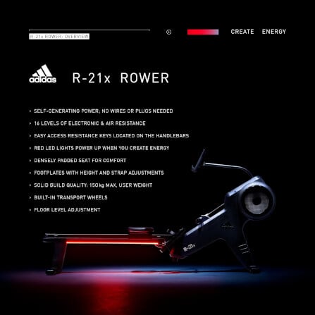 เครื่องกรรเชียงบกแบบลม Adidas R-21x Rower_5